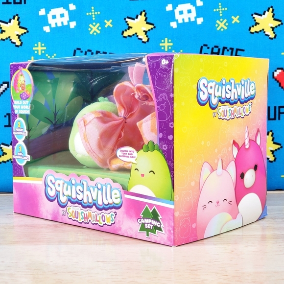 Squishville Squishmallows Mini Camping Set Danny the Dinosaur 3 Piece Plush Set - Picture 6 of 10